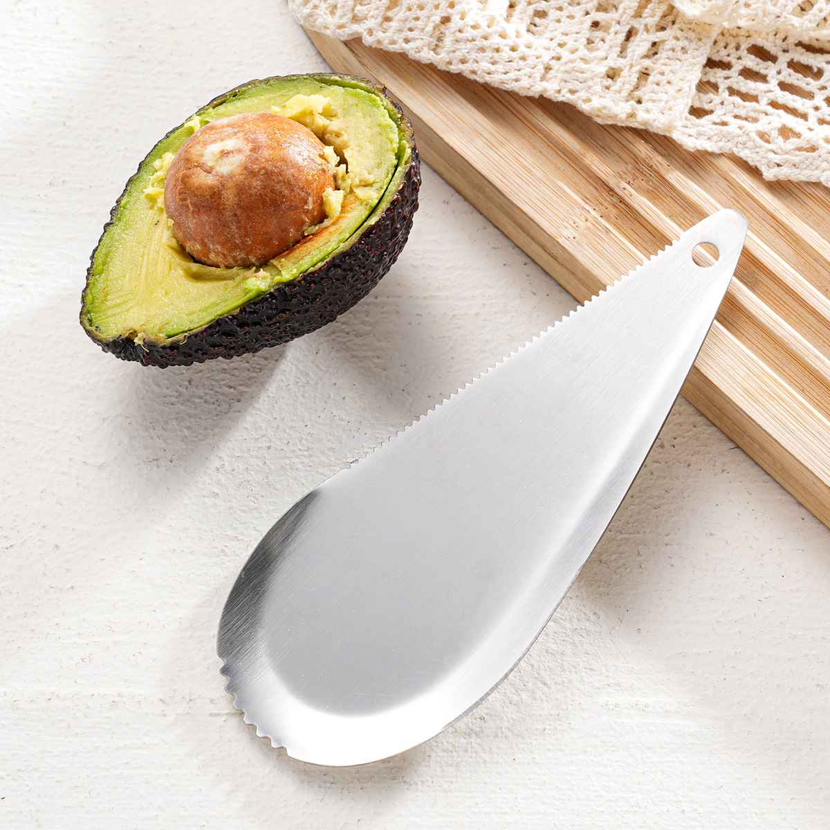 Cross-border 304 stainless steel fruit knife, multi-functional peeler, kiwi spoon, mango slicer, butter pulp scoop details Picture