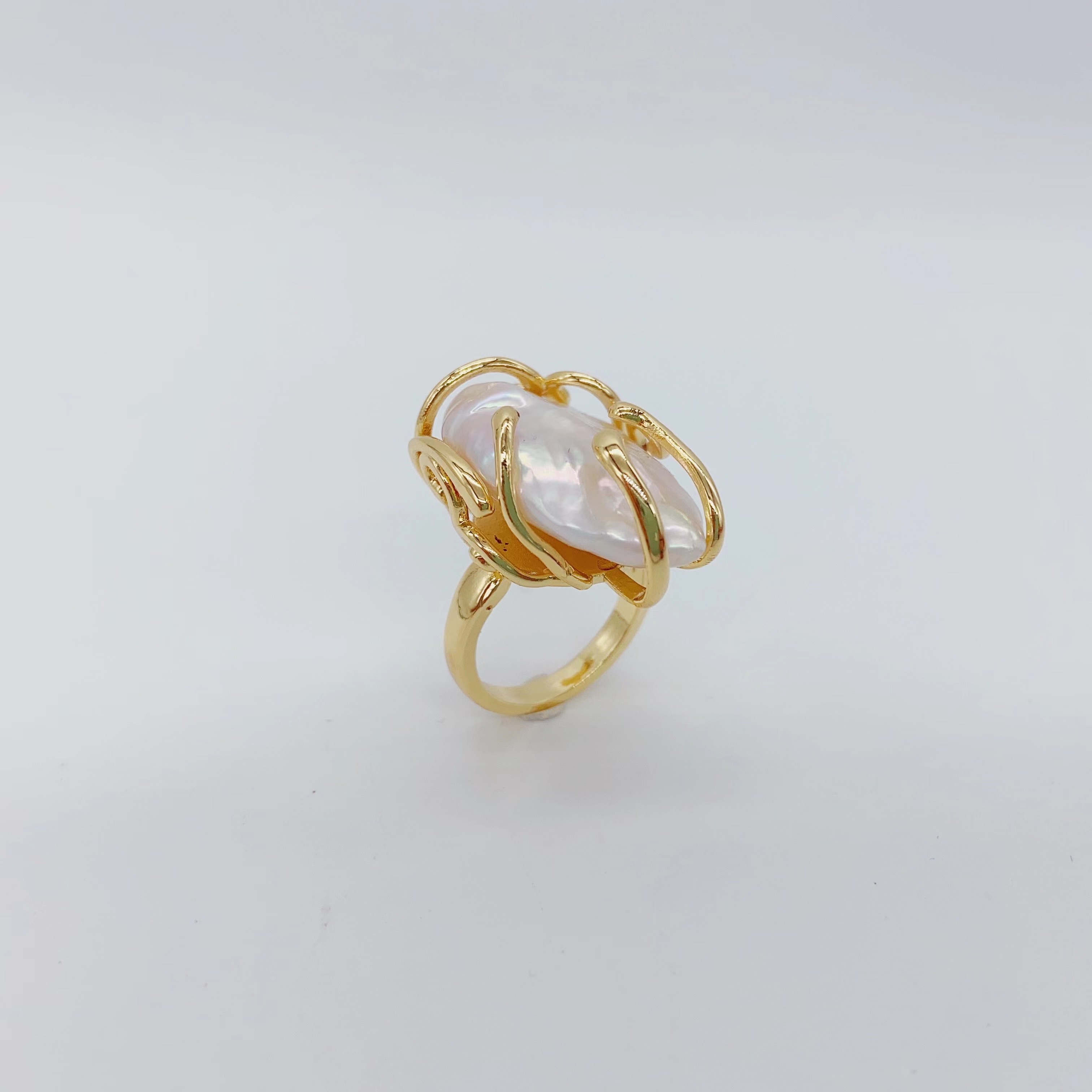 福多拉饰佳珍珠戒指开口戒指女小众设计高级感指戒个性复古指环网红爆款装饰戒指戒指女叠戴个性高端戒指珍珠戒指珠详情1