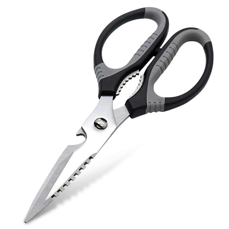 Factory wholesale of household stainless steel kitchen scissors with detachable bottle caps and multi-functional plastic kitchen meat cutters Application Scenario