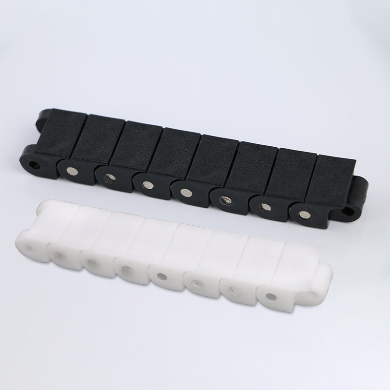 Black RS40P keel nylon chain, 60P drive chain, loading and unloading machine, white POM plastic drive drag chain details Picture