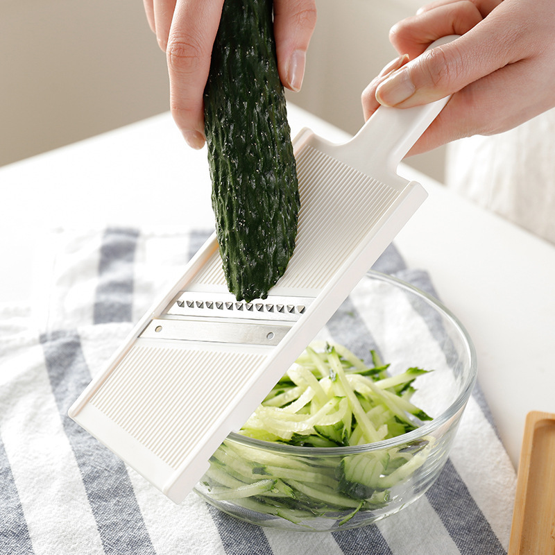 The Japanese ECHO grater is a multi-purpose household device for slicing potatoes, grilling, and inserting fruits and vegetables Specification drawing