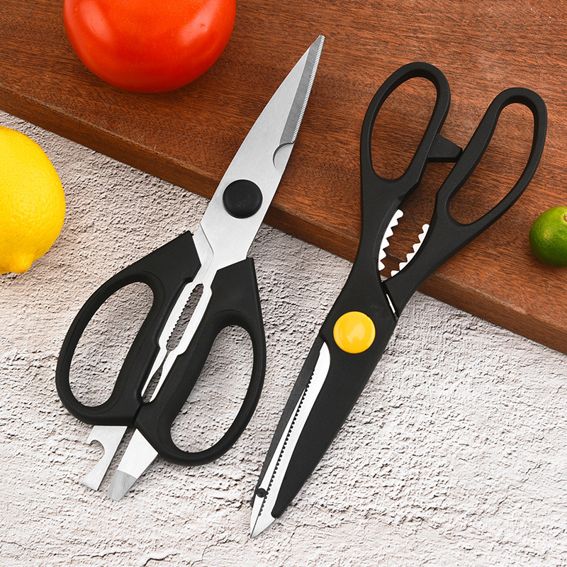 Wholesale of multi-functional stainless steel 3.0 kitchen scissors from the manufacturer, household chicken bone disassembly, fish-killing scissors, food and barbecue scissors full figure