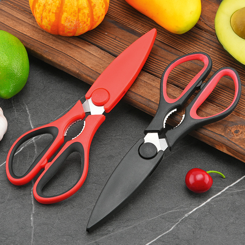 Stainless steel chicken bone scissors for home barbecue, walnuts can be held, food scissors with scissors sleeves, multi-functional kitchen scissors wholesale details Picture