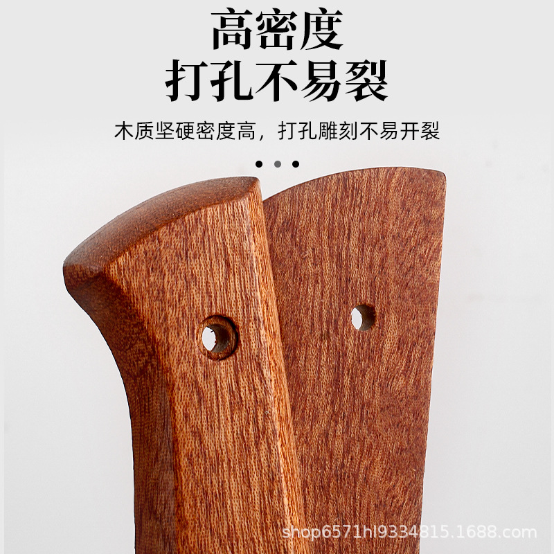 Wooden knife handle, rosewood knife handle, solid wood replacement handle, kitchen knife 2 pieces, hand-held knife handle, wooden knife handle manufacturer wholesale Specification drawing