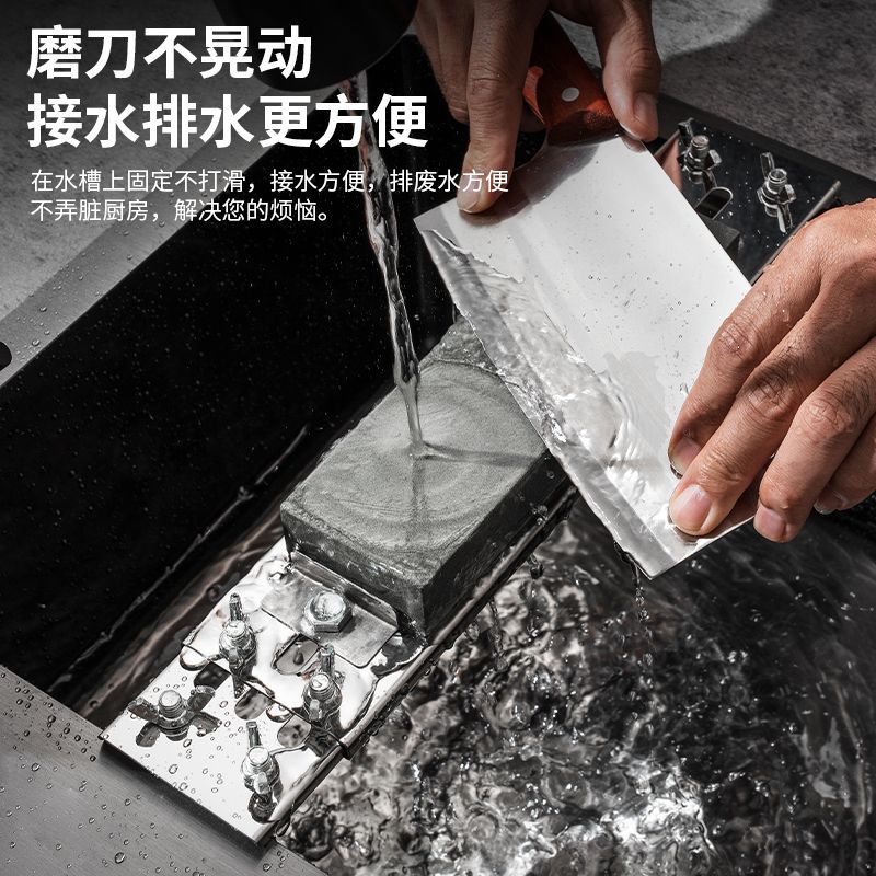 Stainless steel sink knife sharpening frame, adjustable whetstone fixed frame, household knife sharpening stand, magic tool, quick knife sharpener details Picture