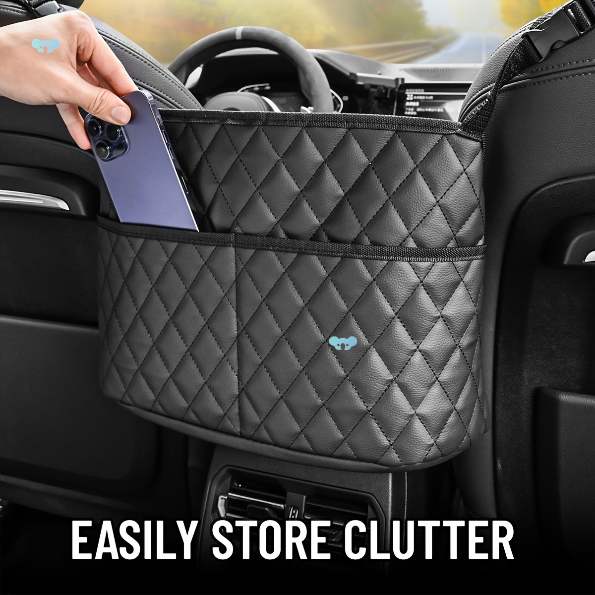 1 pack Car purse Holder Between Seats Faux Leather Auto Cross-border full figure