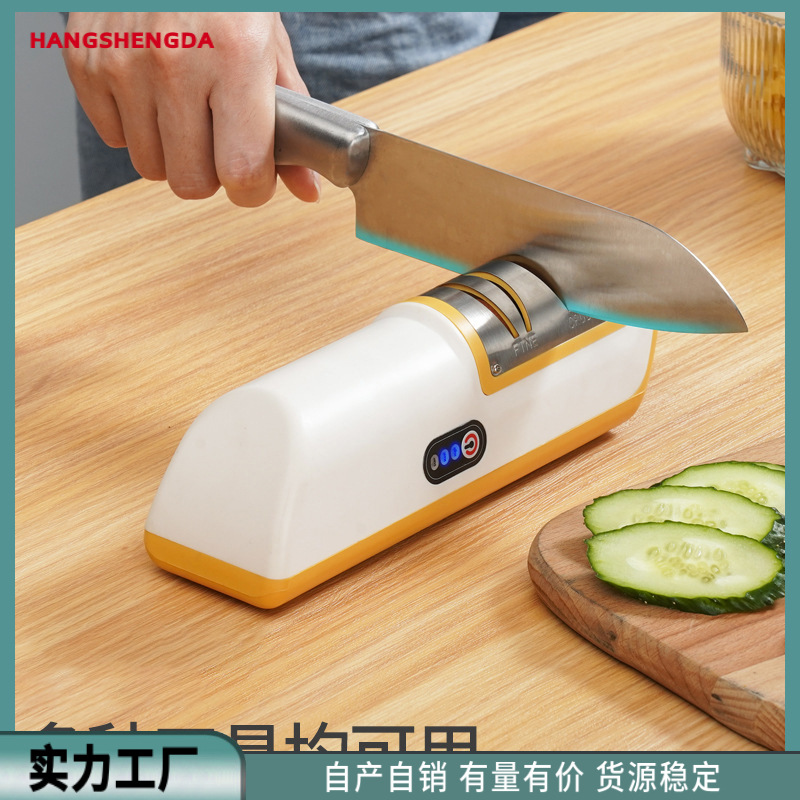 Household electric knife sharpener, kitchen whetstone, magic tool, small tool, multi-functional fully automatic charging small knife sharpener details Picture