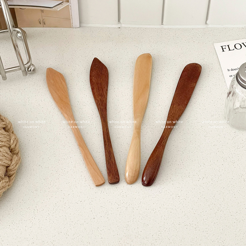 Wooden butter knife, spatula, toast spread knife, cheese knife, cheese spatula, spread tool, jam spreading knife full figure