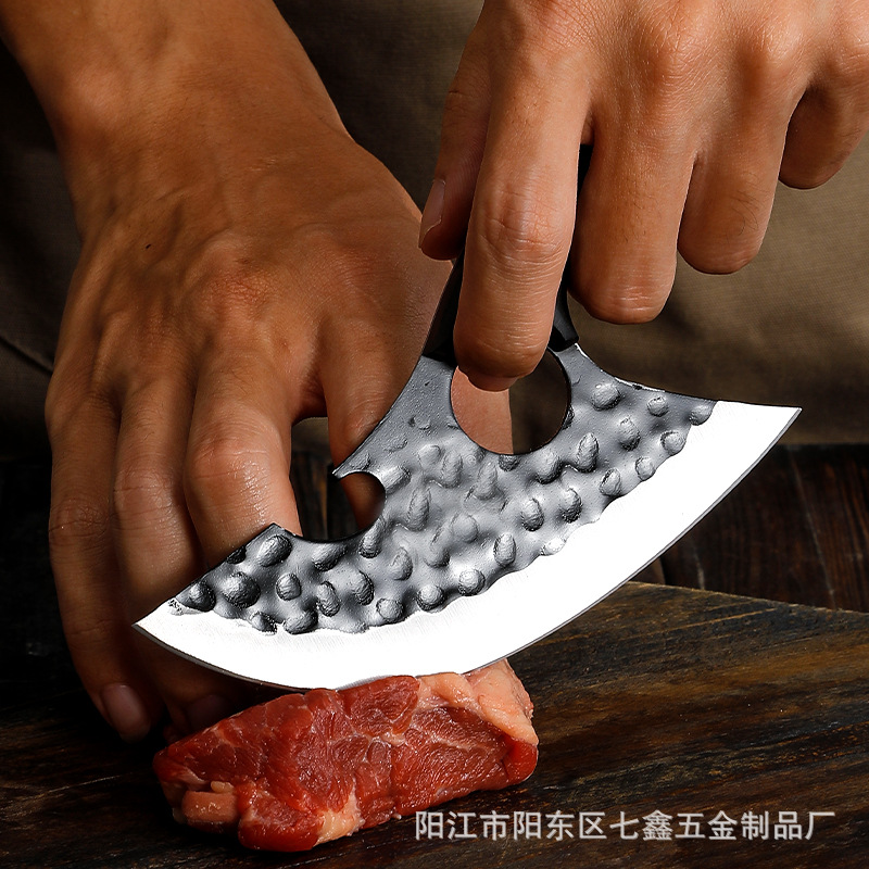 Multi-functional hand-held meat small curved knife, outdoor portable ring knife, fish-killing knife, special grilling knife, cross-border exclusive supply details Picture