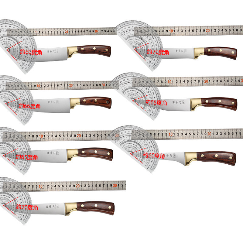 Copper-handled stainless steel slaughter knife, boning knife, meat cutting knife, peeling knife, chef's knife, sharp knife, bone-removing knife, sheep slaughtering and cutting knife details Picture