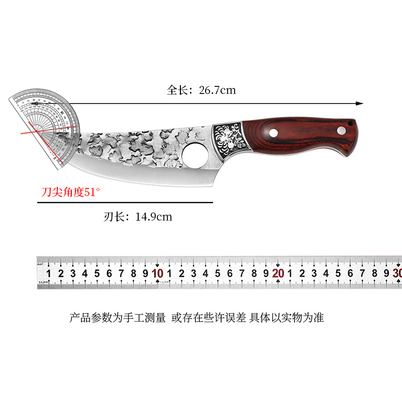 6-inch hand-forged fish slaughtering knife, outdoor camping barbecue slaughtering boning knife, sharp cutting knife, Viking knife Item Picture