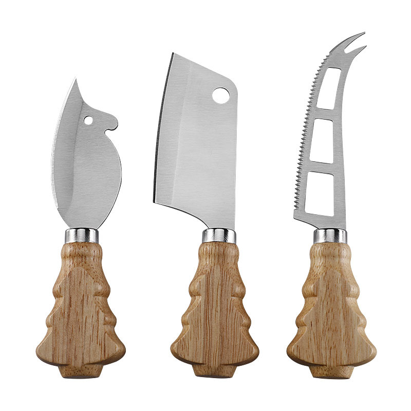 Cross-border in-stock Christmas tree cheese cheese knife, stainless steel Western food knife, steak knife, bread knife, mini kitchen knife Item Picture