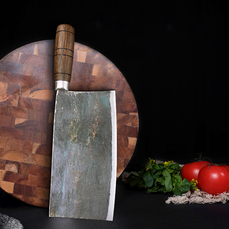Hand-forged knives, old-fashioned cutting knives, kitchen chef knives, kitchen knives, household kitchen knives, roast meat stalls, Chinese-style handcrafted kitchen knives details Picture