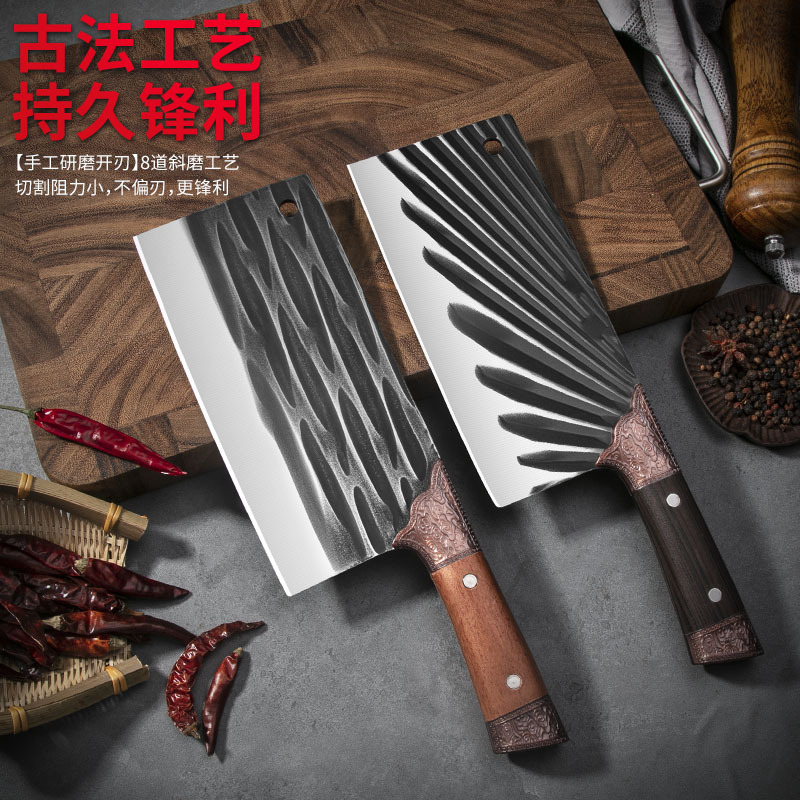 New forged stainless steel household kitchen knife, sharp and durable for the kitchen, meat slicer, commercial carved handle chopping knife Specification drawing