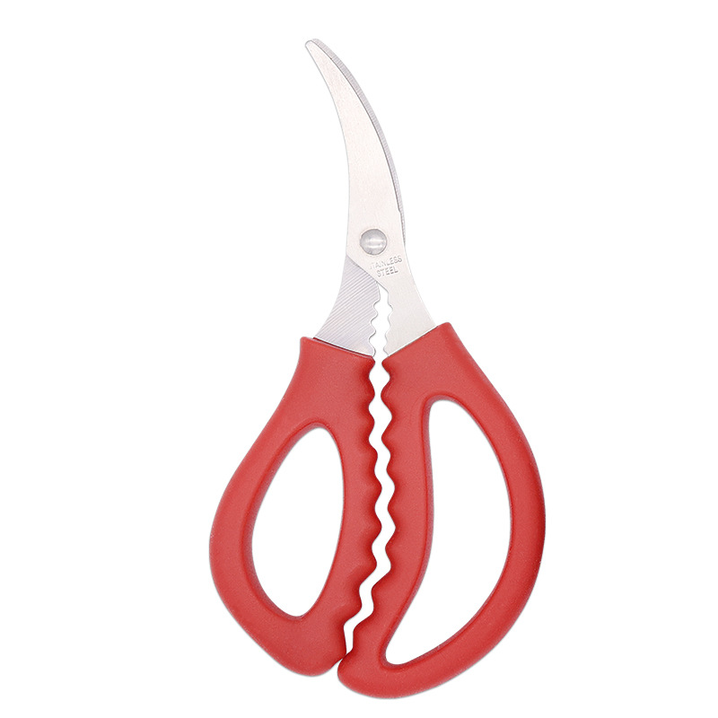 Factory wholesale stainless steel shrimp scissors, multi-purpose elbow shrimp peel and crab scissors, household seafood scissors Item Picture