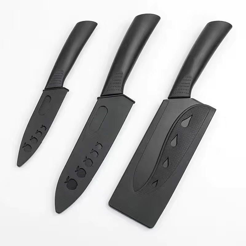 Yangjiang kitchen knife Black-edged stainless steel all-steel chopping knife, chef-specific meat and slicing kitchen knife, sharp knife set Item Picture