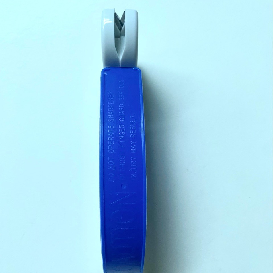 Cross-border cargo portable knife sharpener, handheld knife sharpener, blue Bing white body knife sharpener magic tool, tungsten steel whetstone Item Picture