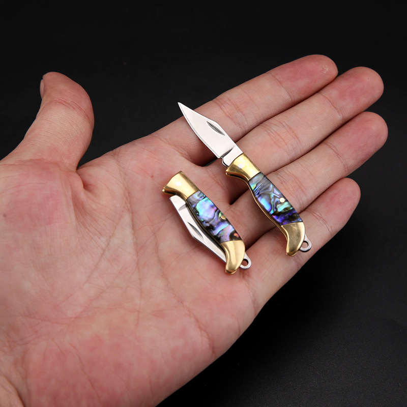 Pocket knife, brass mini knife, parcel opening knife, portable package opening knife, keychain mini folding knife full figure