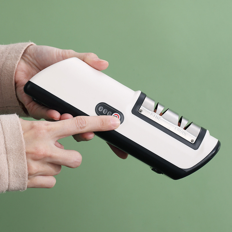 Cross-border bestseller electric knife sharpener, a fast kitchen knife sharpening tool, fully automatic household high-end and convenient electric knife sharpener full figure