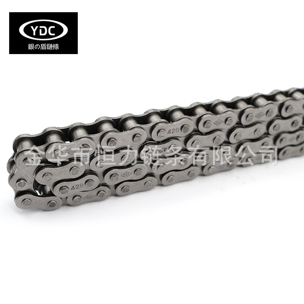 Factory direct supply of 428 Silver Shield precision roller chain motorcycle chain transmission mechanical chain Specification drawing
