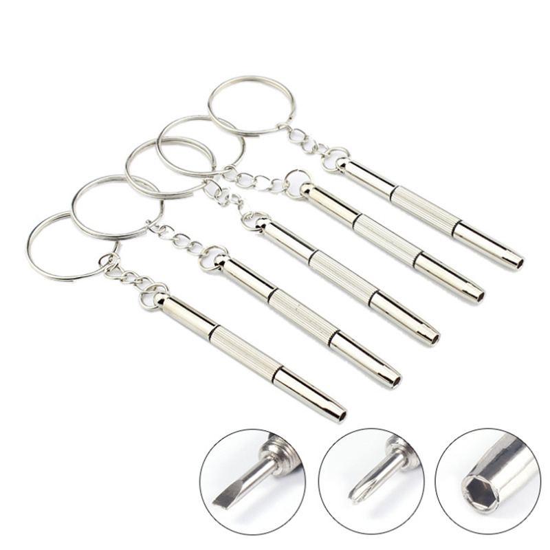Three-in-one eyewear accessories, eyewear screwdriver, convenient multi-functional small screwdriver, watch screw repair tool, small screwdriver full figure
