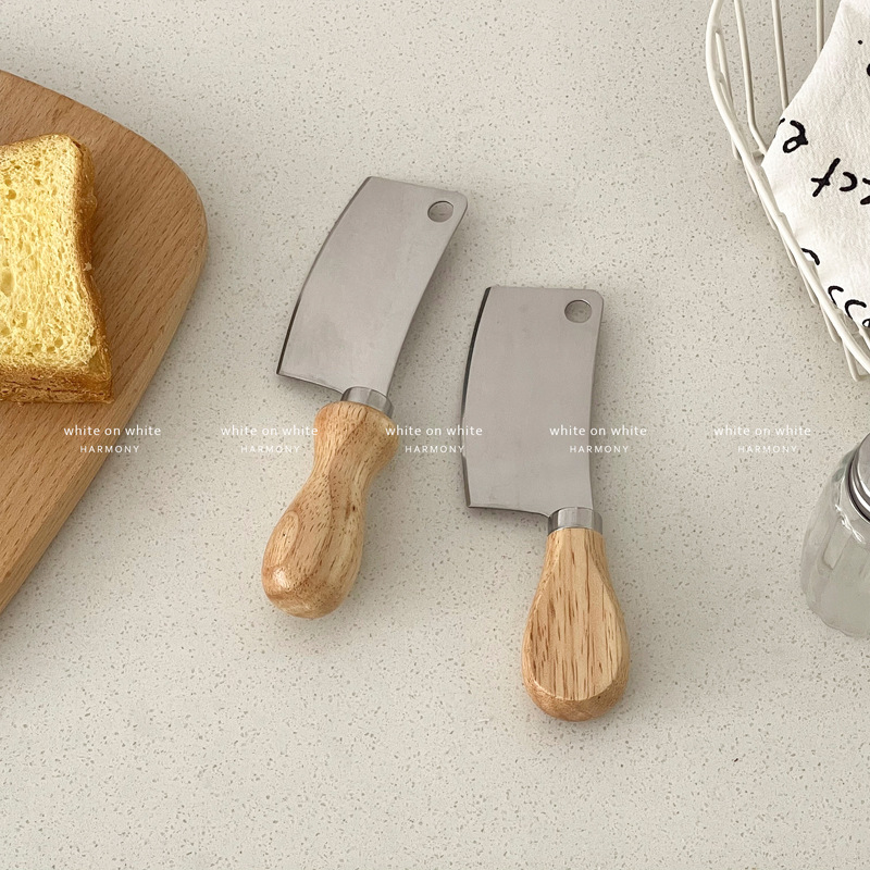 Mini kitchen-specific small kitchen knife, household children's complementary food knife, wooden handle stainless steel kitchen knife, small multi-purpose slicing knife full figure