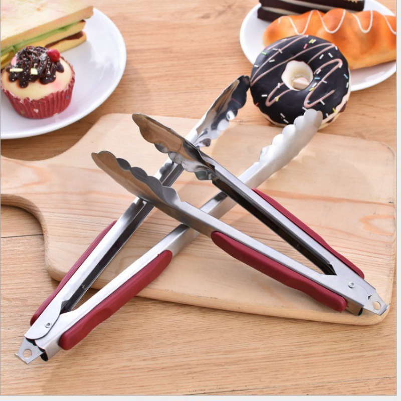 Stainless steel food tongs, buffet food tongs, barbecue tongs, braising tongs, household bread tongs, kitchen gadgets Specification drawing