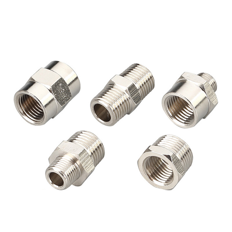 Copper-nickel-plated core, thickened brass nickel-plated straight-through internal and external thread reducer thread adapter for pipe transformation Item Picture