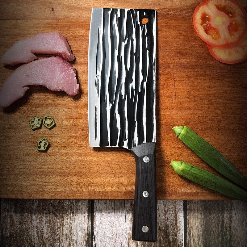 Household sharp forged internet-famous knife, high-carbon steel hand-hammered cutting knife, meat slicing knife, traveling lady's knife Application Scenario
