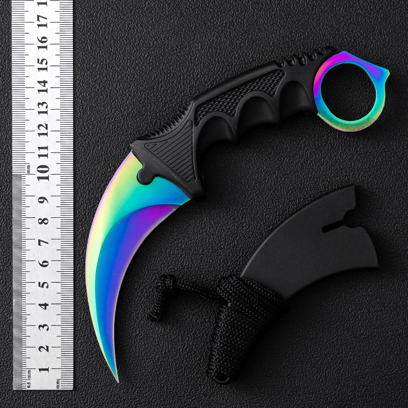 Factory wholesale and direct sales of claw knives, CSGO game-style claw knives, curved knives, toy knives, outdoor camping self-defense knives details Picture