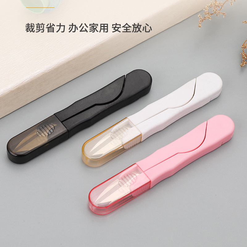 Stainless steel fishing scissors, safe for home and office use, cross-stitch, U-shaped, colored, covered, and small scissors for cutting thread ends wholesale full figure