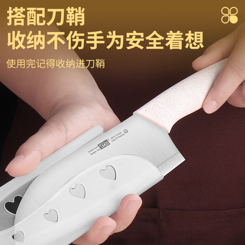 Kitchen knife and chopping board cutting set, meat slice knife, sharpenable kitchen fruit knife, super sharp household knife, special knife for dormitory ladies Specification drawing