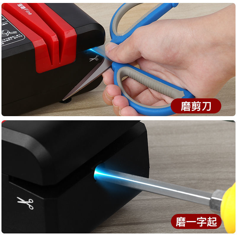 European-specific plug 220V voltage motor household knife sharpener four-slot multi-functional knife sharpener for rapid knife sharpening Application Scenario