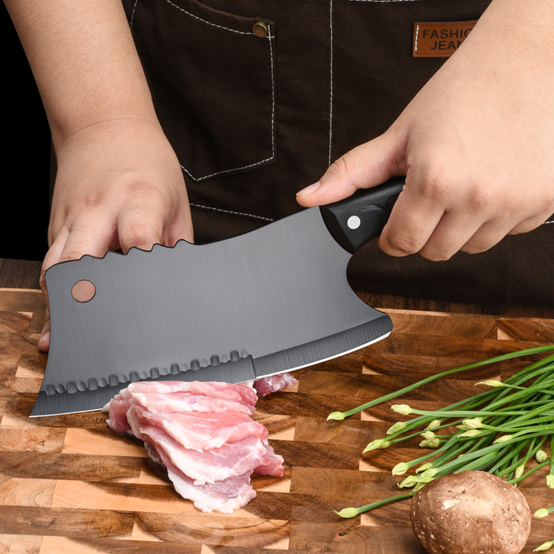 German stainless steel chef's knife, black dual-purpose knife for both front and rear cutting, Yangjiang chopping knife manufacturer in stock details Picture