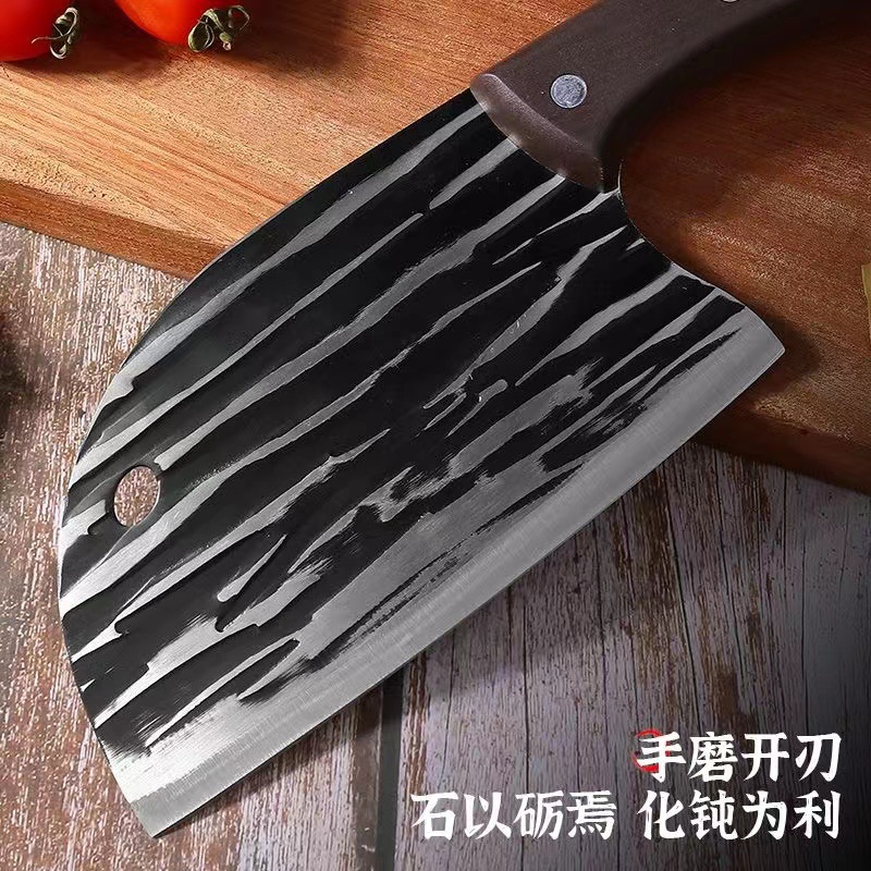 Fish head knife, kitchen knife, semi-circular arc, purely hand-forged sharp meat slicing knife, chef's special details Picture