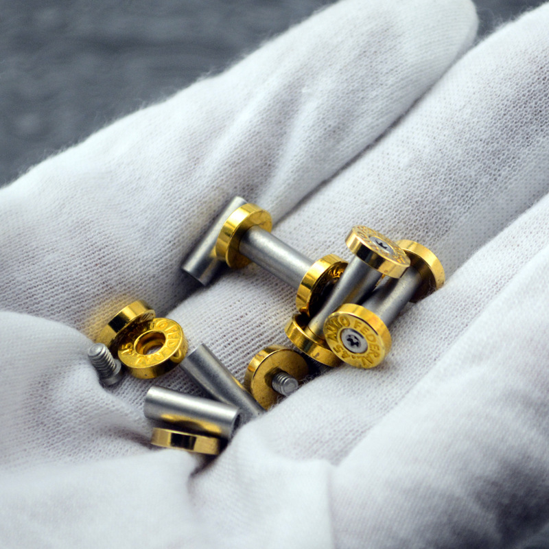 Brass base fire, screw, knife handle, patch rivets, screws, stainless steel pair lock, straight knife, fastener, DIY tool Specification drawing