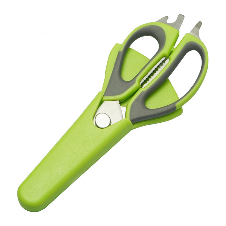 Manufacturer's multi-functional kitchen scissors, stainless steel household powerful chicken bone scissors, food scissors, magnetic suction refrigerator kitchen scissors Item Picture
