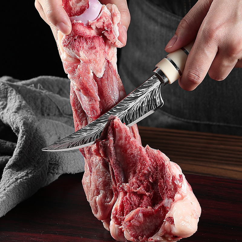 Deer feather knife, portable outdoor fruit knife, Mongolian knife, sharp handle, special bone-removing knife for lamb chops Specification drawing