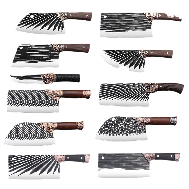 Yangjiang kitchen knives run around the world, stainless steel kitchen knives, hand-forged bone-cutting knives, sharp cutting edges, bone-cutting and slicing knives Item Picture