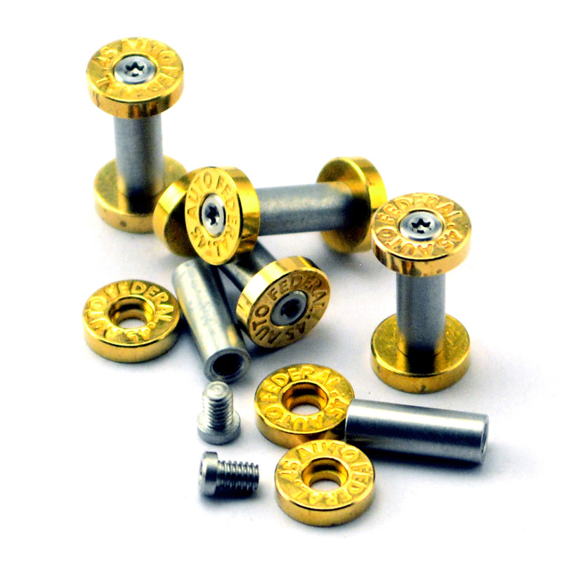 Brass base fire, screw, knife handle, patch rivets, screws, stainless steel pair lock, straight knife, fastener, DIY tool details Picture