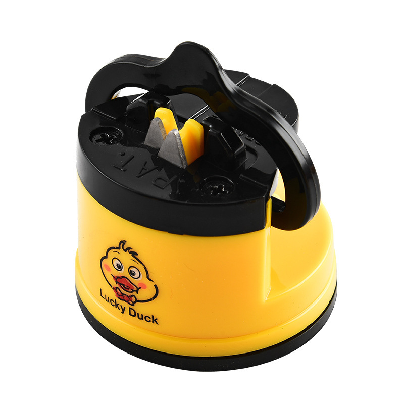 Little Yellow Duck suction cup knife sharpener, a household multi-functional kitchen tool, whetstone, a sharpening wonder, a fast sharpening kitchen wonder Item Picture