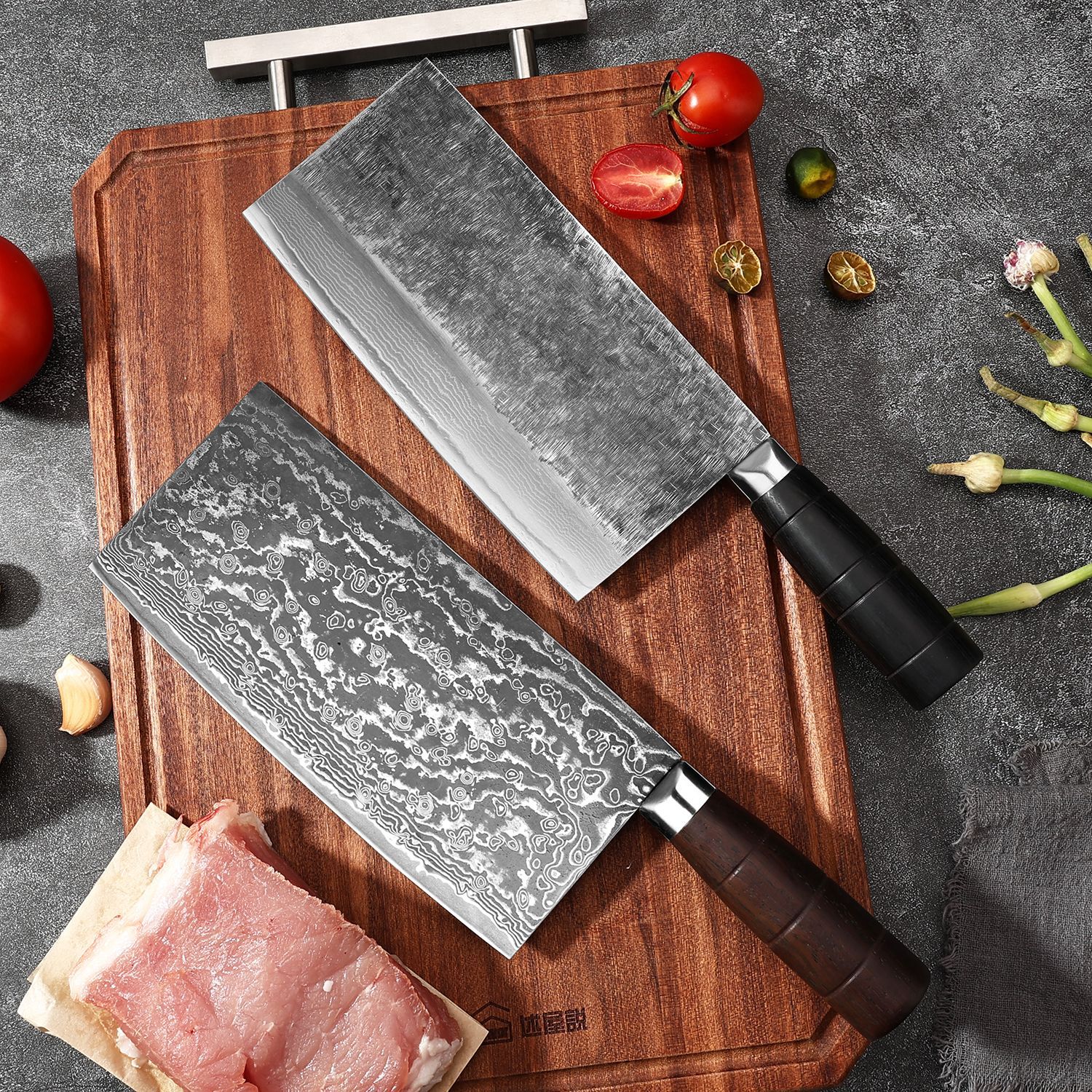 Forged Damascus 67-layer Damascus steel chef's knife slicing knife, specially designed for hotel chefs to cut meat and vegetables full figure