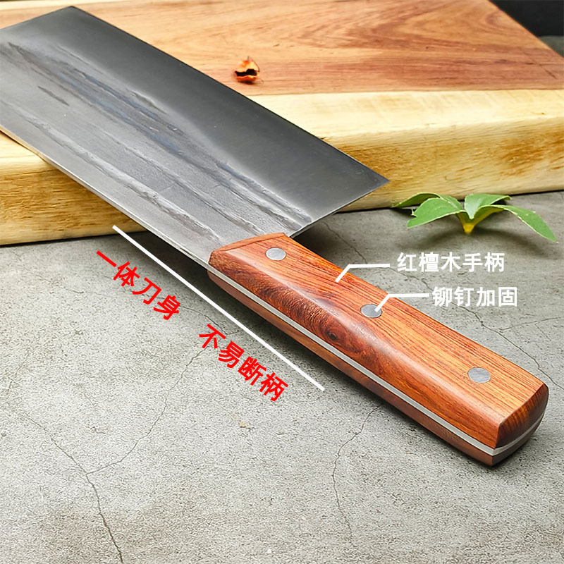 A blacksmith's hand-forged hammer-textured slicing knife handle, commercial chef's knife, sharp and easy to sharpen, for slicing vegetables and meat details Picture