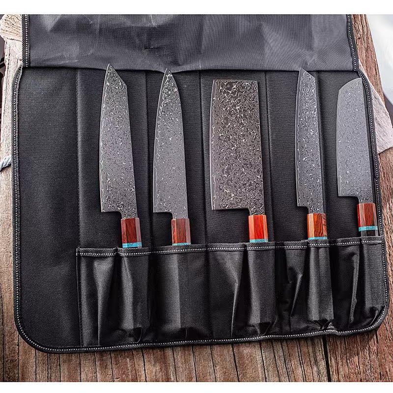 Damascus Steel VG10 set of knives, chef's Japanese octagonal handle cooking knife, cross-border export knife Specification drawing