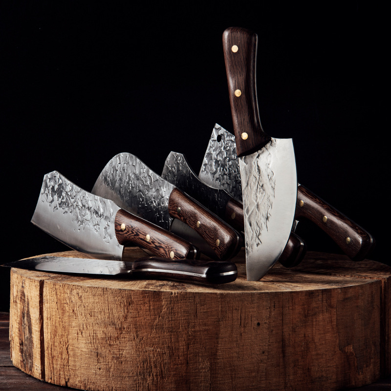 Longquan handcrafted kitchen knife, super fast and sharp, chef's chopping and cutting dual-purpose knife, bone cutting knife, household set with knife cover full figure