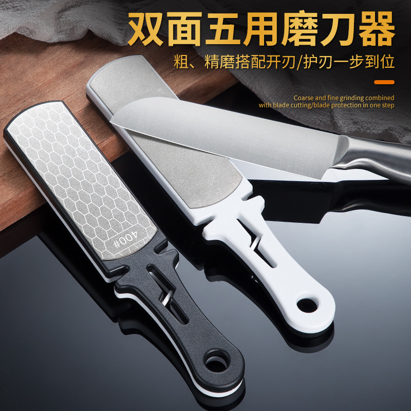 Wholesale popular corundum knife sharpener, household kitchen knife sharpener 400-mesh double-sided multi-functional knife sharpener details Picture