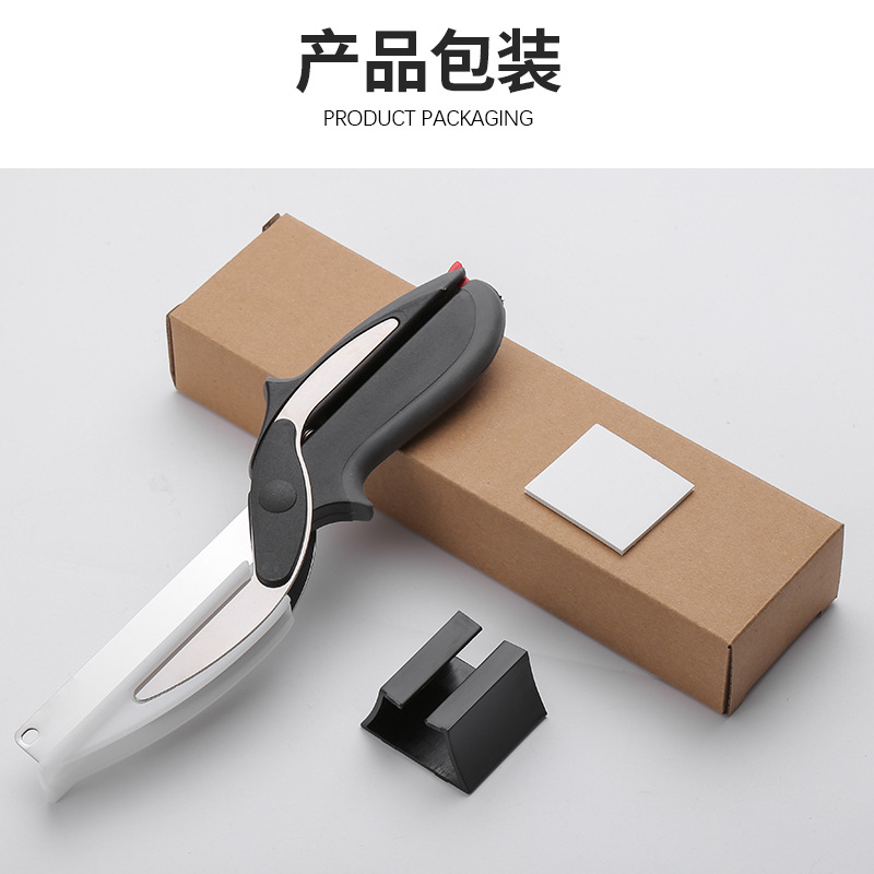 In-stock kitchen scissors, multi-functional chicken bone scissors, stainless steel kitchen scissors, disassembly and assembly, smart cutting, multi-purpose cutting board Specification drawing