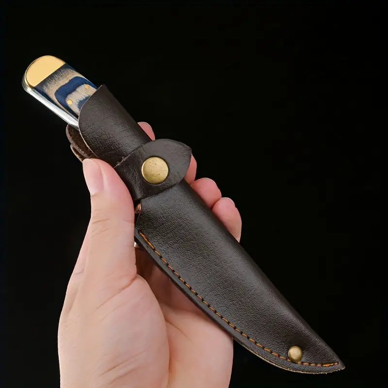 Pure copper-headed Mongolian hand-handled meat knife, fruit knife, portable knife for outdoor camping, meat knife, meat cutting knife, Western cuisine knife Specification drawing