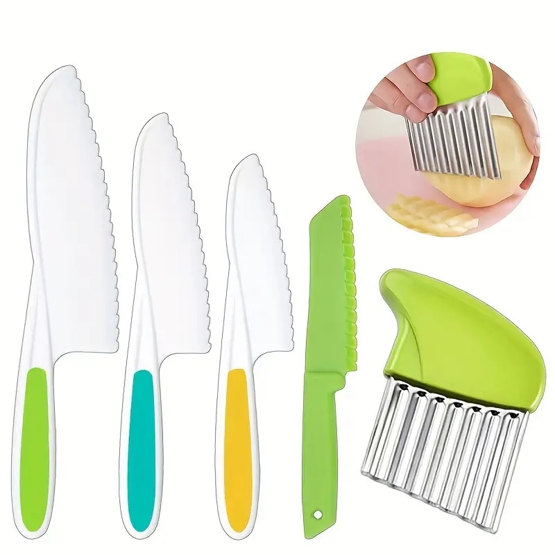 Children's safety plastic fruit slicer, cake tray knife, plastic small kitchen knife, baking tools, bread knife full figure