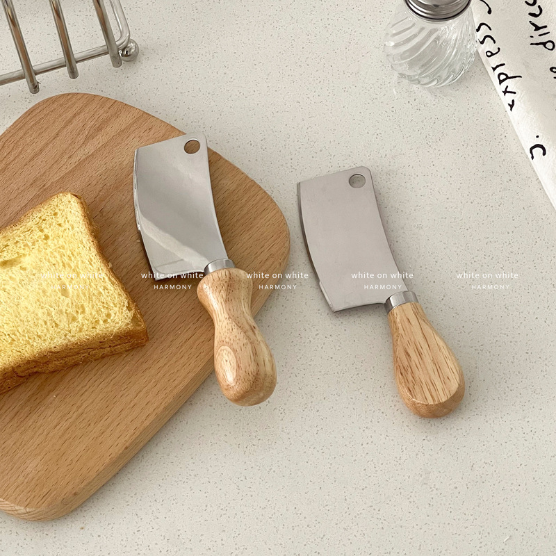 Mini kitchen-specific small kitchen knife, household children's complementary food knife, wooden handle stainless steel kitchen knife, small multi-purpose slicing knife details Picture